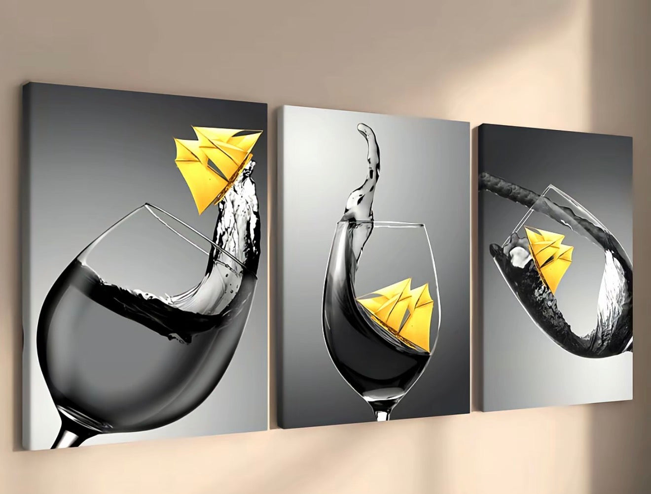 Modern Wine Art Canvas – Set 3