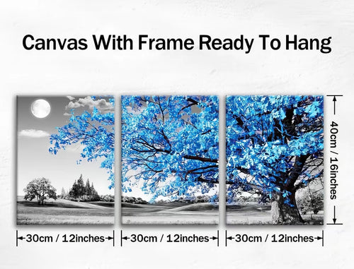 Blue Tree Luxury Wall Art – Set 3