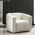 Modern Cream Swivel Lounge Chair