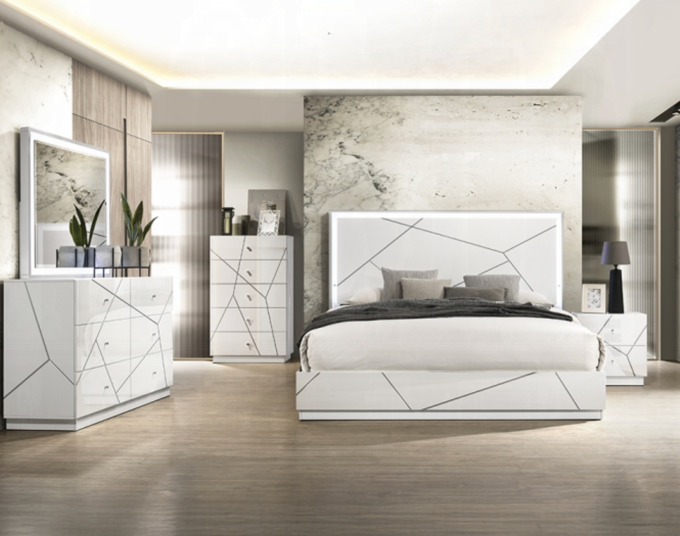 Esther Queen Bed w/LED