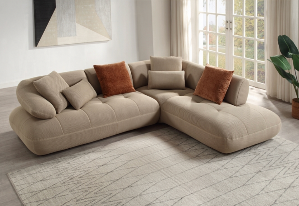 Carrick Sectional Sofa w/6 Pillows