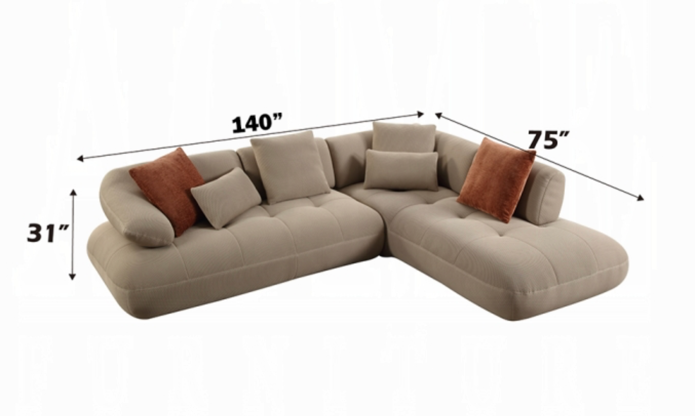Carrick Sectional Sofa w/6 Pillows