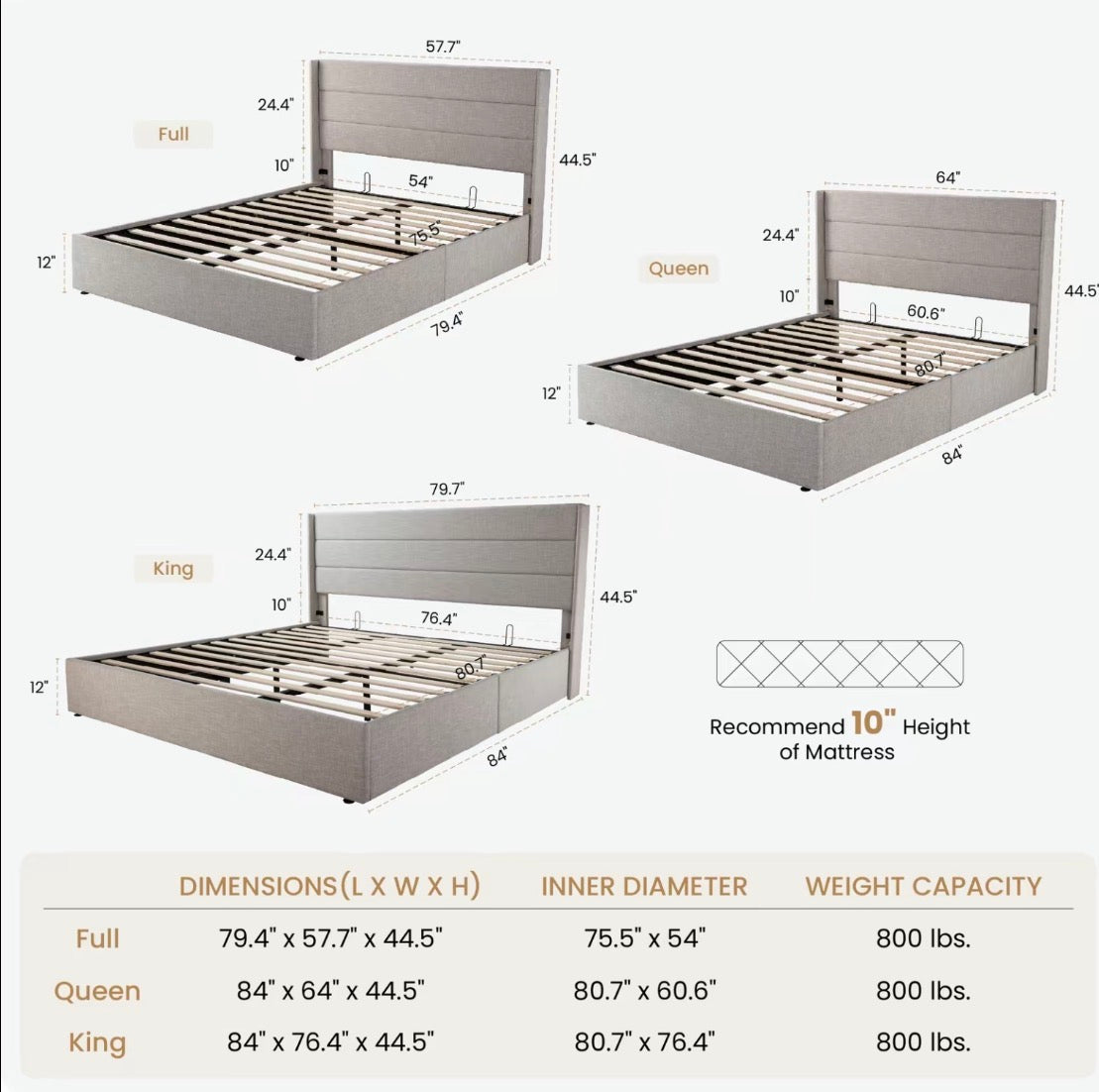 Cama Storage Modern Luxe