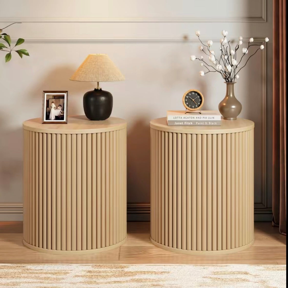 Mesa Auxiliar Moderna Wood Luxe 2 set